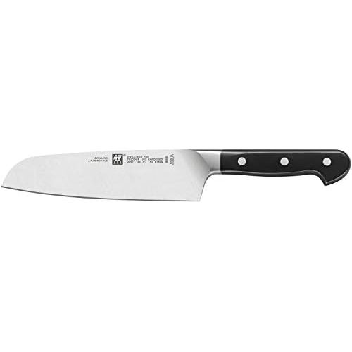 [아마존베스트]Zwilling Pro Santoku knife, 180 mm (stainless special steel, twin special melt, riveted, solid, plastic bowls) black