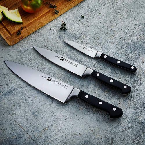  [아마존베스트]ZWILLING knife set, 3-piece., Paring knife / garnishing knife, meat knife, chefs knife, special stainless steel / plastic handle, Professional S