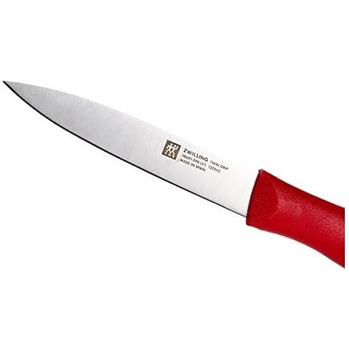  [아마존베스트]Zwilling Twin Grip Larding and garnishing knife 90mm (Friodur Blade, Red Plastic Handle