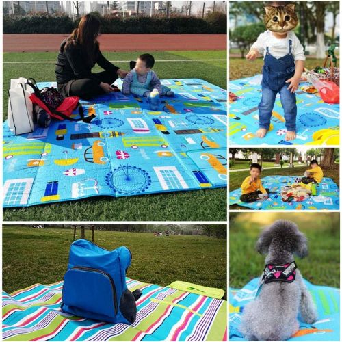  Zxb-shop Creative Portable Picnic Mat Waterproof Padded Picnic Mat Lawn Beach Cushion (Color : C, Size : M)