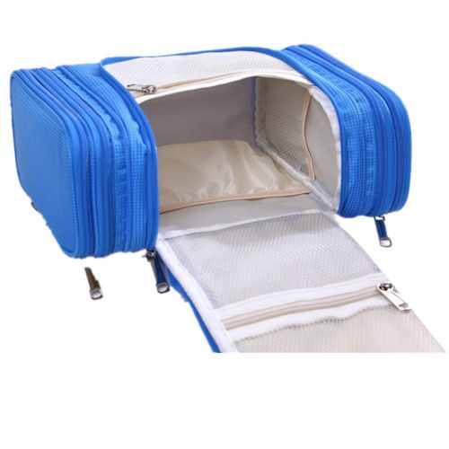  Zxcvlina Multifunctional Hanging Toiletry Bag Blue Casual Portable Cosmetic Bag for Travel Accessories Shampoo Body Wash Personal Items Storage with Hanging Hook and Zipper Storage