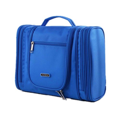  Zxcvlina Multifunctional Hanging Toiletry Bag Blue Casual Portable Cosmetic Bag for Travel Accessories Shampoo Body Wash Personal Items Storage with Hanging Hook and Zipper Storage