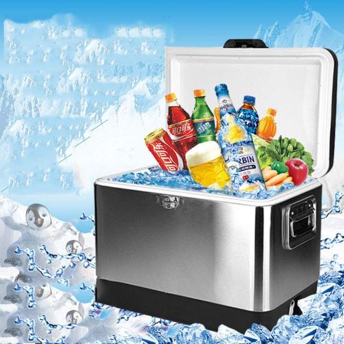  Zxcvlina Camping Cooler Box Cool Box Cool Box Soft-Sided Cooling Box for Camping/BBQ/Family Outdoor Activities Cooler Box Insulated Picnic Family (Color : Silver, Size : 573741cm)