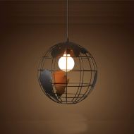 Zxwzzz Single Head Wrought Iron Chandelier Globe Styling Bar Restaurant Decoration Chandelier 2830cm Black (Color : Black)