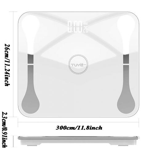  Zxwzzz Charging Body Fat Scale Multi-Function Electronic Scale APP Bluetooth Smart Weight Scale (Color : White)