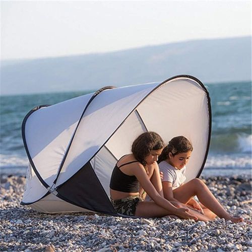  Zxyan Tent Windproof Waterproof Camping Tent Ultra Lightweight Beach Shade Canopy Portable Folding Tent Waterproof Sun Shelter Compatible with Beach Party Outdoor Camping Supplies