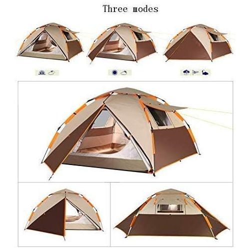  Zxyan Tent Windproof Waterproof Camping Tent 3-4 People Outdoor Camping Tent Waterproof Instant Tents Vacation Sun Shelter for Hiking Travel Mountaineering Rainfly Outdoor Camping