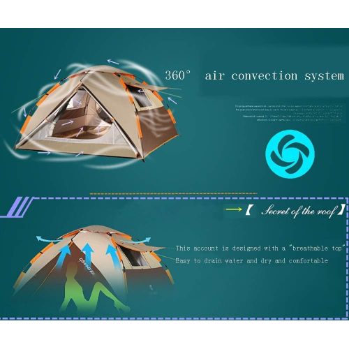  Zxyan Tent Windproof Waterproof Camping Tent 3-4 People Outdoor Camping Tent Waterproof Instant Tents Vacation Sun Shelter for Hiking Travel Mountaineering Rainfly Outdoor Camping