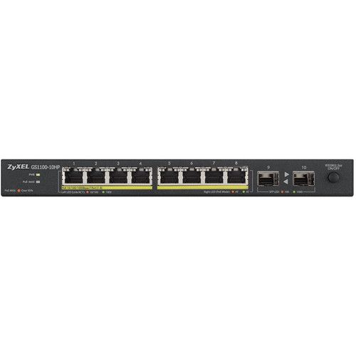  ZyXEL GS1100 8-Port GbE Unmanaged PoE Switch with GbE Uplink