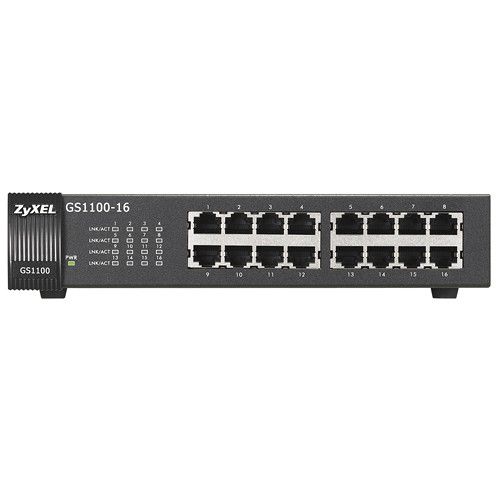  ZyXEL GS1100 16-Port Gigabit Rackmountable Unmanaged Switch