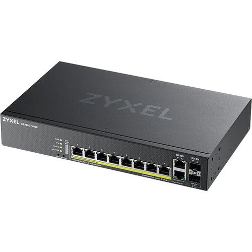  ZyXEL GS2220-10HP 8-Port Gigabit PoE+ Compliant Managed Switch with SFP/RJ45 Combo