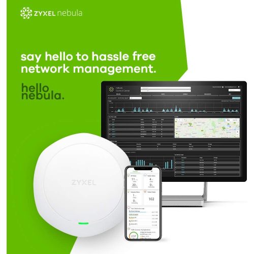  ZyXEL Zyxel WiFi 11ac 2x2 Access Point, Easy Setup and Management with Free NebulaFlex Cloud Management, PoE, Dual Band, 802.11ac, (NWA1123-ACv2)