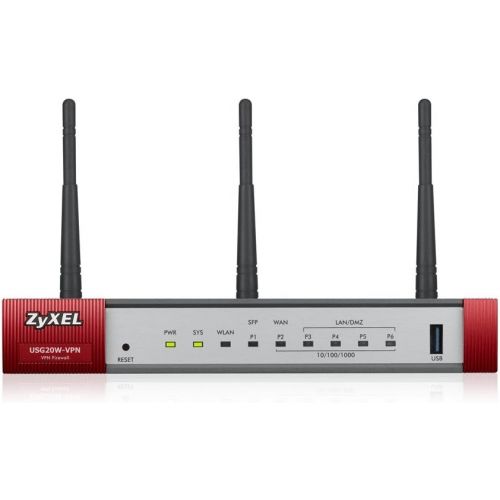  ZyXEL Zyxel Next Generation VPN Firewall with 1 WAN, 1 SFP, 4 LANDMZ Gigabit Ports and 802.11acn WiFi [USG20W-VPN]