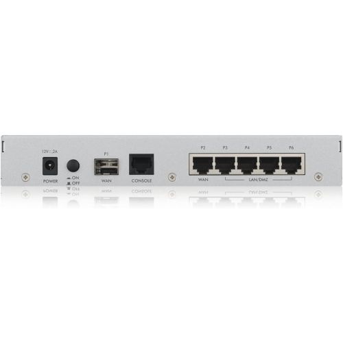  ZyXEL Zyxel Next Generation VPN Firewall with 1 WAN, 1 SFP, 4 LANDMZ Gigabit Ports and 802.11acn WiFi [USG20W-VPN]