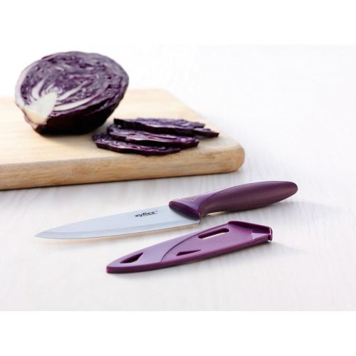  Zyliss Kuechenmesser Messer-Set, TPE, PP, SS, gruen/rot/violett/Edelstahl 31 x 13.5 x 3 cm