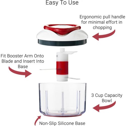  [아마존베스트]ZYLISS Easy Pull Food Chopper and Manual Food Processor - Vegetable Slicer and Dicer - Hand Held