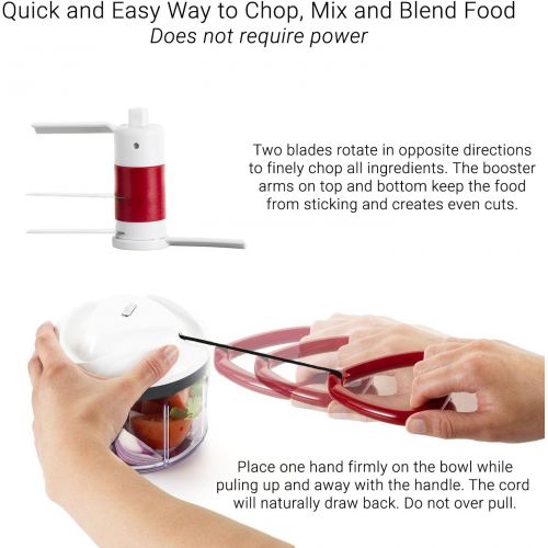  [아마존베스트]ZYLISS Easy Pull Food Chopper and Manual Food Processor - Vegetable Slicer and Dicer - Hand Held