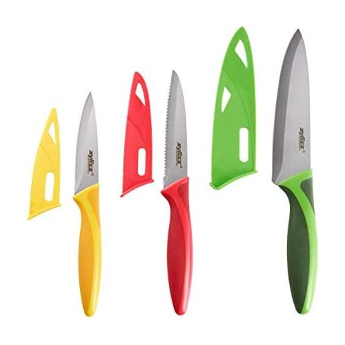  ZYLISS 3 Piece Value Knife Set with Sheath Covers, Stainless Steel