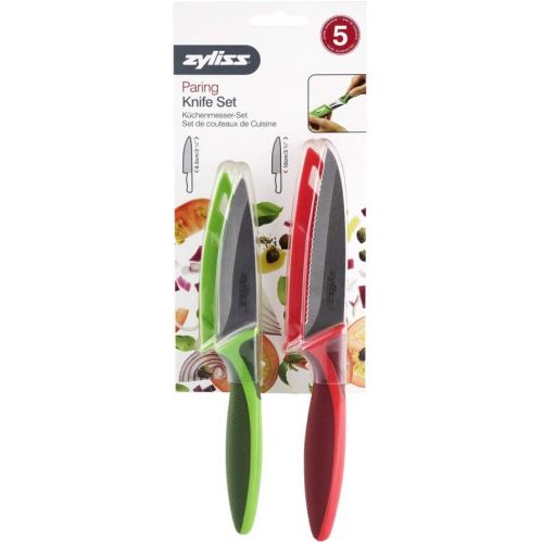  Zyliss Classic Paring Knife Set, 4, Red/Green