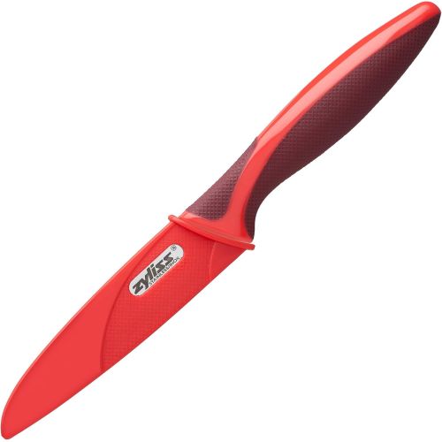  ZYLISS Serrated Paring Knife, 3 3/4-Inch Stainless Steel Blade, Red