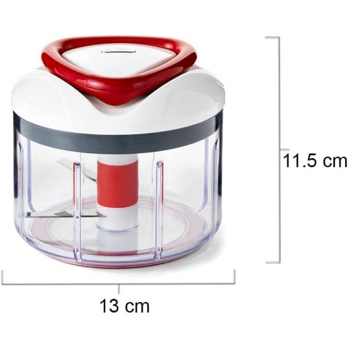  [아마존베스트]Zyliss Stainless Steel and Plastic Easy Pull Food Processor, 750 ml - White/Grey/Red