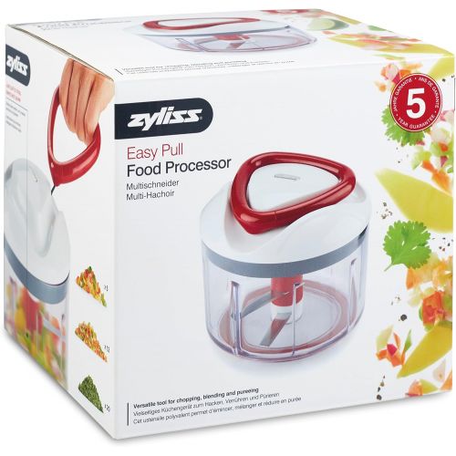  [아마존베스트]Zyliss Stainless Steel and Plastic Easy Pull Food Processor, 750 ml - White/Grey/Red