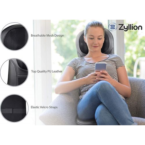  [아마존핫딜][아마존 핫딜] Zyllion Shiatsu Back and Neck Massager Cushion Pad with Soothing Heat Function - High Intensity Massage with 3 Modes - Fits Perfectly on Chair