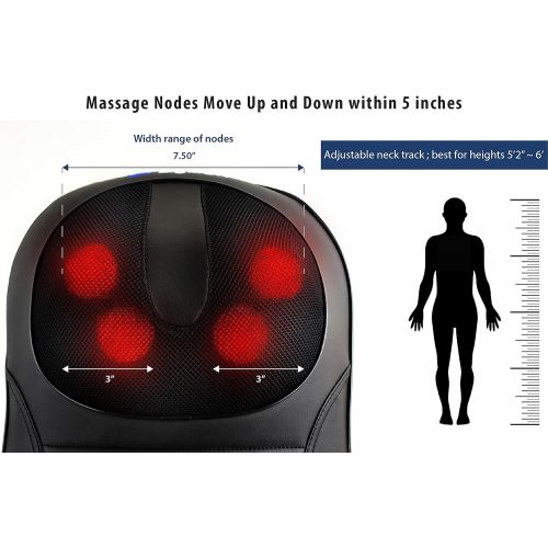  [아마존핫딜][아마존 핫딜] Zyllion Shiatsu Back and Neck Massager Cushion Pad with Soothing Heat Function - High Intensity Massage with 3 Modes - Fits Perfectly on Chair