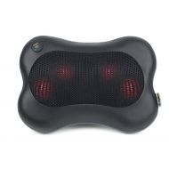Zyllion Shiatsu Back Neck Massager - Kneading Massage Pillow with Heat for Shoulders, Lower Back, Calf, Legs, Foot - Use at Home, Office, and Car, ZMA-13-BK (Black)
