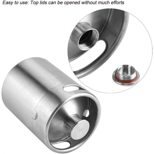  Zyyini Beer Pot, Mini Stainless Steel Beer Keg Suitable For Storing Beer, Used In Party Barbecue With Friends Or Family（3.6L)(2L)