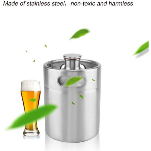  Zyyini Beer Pot, Mini Stainless Steel Beer Keg Suitable For Storing Beer, Used In Party Barbecue With Friends Or Family（3.6L)(2L)