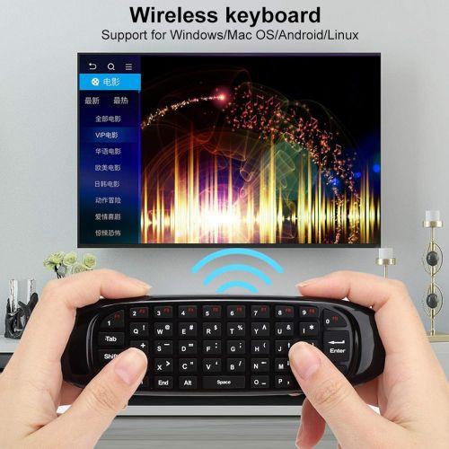  Zyyini 2.4G Wireless Keyboard Mouse, USB Flying Full Keyboard Built-in 6-Axis Sensor,Universal Keyboard for Computers, Smart Tvs,Set-Top Boxes,Network Players,Tablets