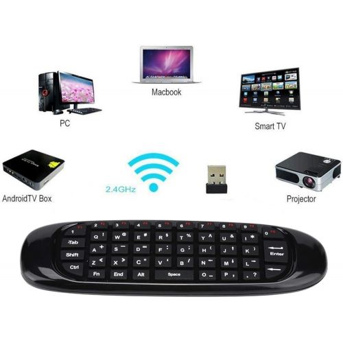 Zyyini 2.4G Wireless Keyboard Mouse, USB Flying Full Keyboard Built-in 6-Axis Sensor,Universal Keyboard for Computers, Smart Tvs,Set-Top Boxes,Network Players,Tablets