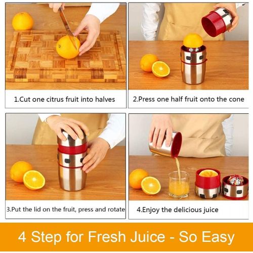  [아마존베스트]Zyyini Squeezer, Manual Hand Press with Strainer and Container, Hand Press Citrus Orange Squeezer for Lemon, Lime, Citrus