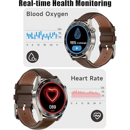  aigo Smart Watch for Men with Heart Rate Monitor, Fitness Tracking, 100+ Exercise Modes,Blood Oxygen Monitoring,Calorie Counter and Waterproof Watches for iOS and Android Phones