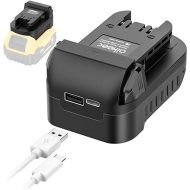 Battery Adapter for Dewalt to for Miwaulkee Battery, Battery Converters with USB/Type-C Charger Port, Convert for DeWalt 18V/20V Max Battery to for Milwaukee 18V Battery Cordless Power Tools Usage