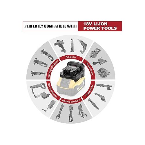  Adapter for DeWalt to Milwaukee Battery, Aikeec Battery Adapter for DeWalt 18 20V Lithium Battery Convert to for Milwaukee 18V M18 Battery Use for Milwaukee M18 Cordless Power Tool (Adapter only)