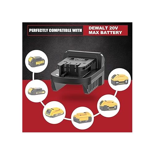  Adapter for DeWalt to Milwaukee Battery, Aikeec Battery Adapter for DeWalt 18 20V Lithium Battery Convert to for Milwaukee 18V M18 Battery Use for Milwaukee M18 Cordless Power Tool (Adapter only)