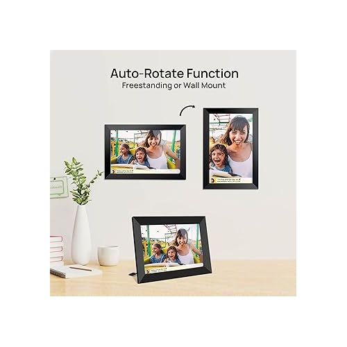  FRAMEO 10.1 Inch Smart WiFi Digital Photo Frame 1280x800 IPS LCD Touch Screen, Auto-Rotate Portrait and Landscape, Built in 32GB Memory, Share Moments Instantly via Frameo App from Anywhere
