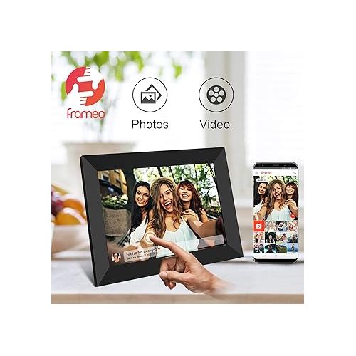  FRAMEO 10.1 Inch Smart WiFi Digital Photo Frame 1280x800 IPS LCD Touch Screen, Auto-Rotate Portrait and Landscape, Built in 32GB Memory, Share Moments Instantly via Frameo App from Anywhere