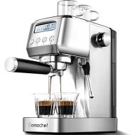 amzchef Espresso Machines 20 Bar, Espresso Macker with Milk Frother & LCD Panel, Compact Coffee Machine for Cappuccino, Latte, Gift for Dad or Mom