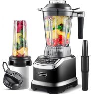 Amzchef Professional Blender for Kitchen, 1800 Peak Watts, 4 Functions for Smoothies, Frozen Drinks, Ice Cream & Hearty Soups with 3 Speeds & Pulse, 63 oz. Pitcher, 20 oz. To-Go Cups, Black
