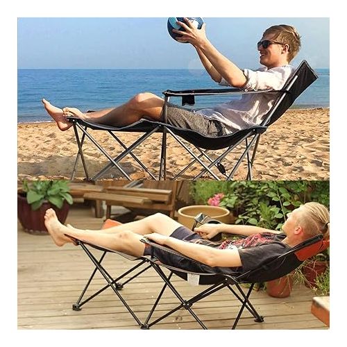  apollo walker Folding Camping Chair Beach Chairs Mesh Reclining for Adults Portable Outdoor Lounger Lightweight Sun Chairs with Carry Bag,for Camp Picnics Fishing