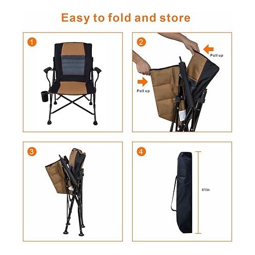  apollo walker Beach Chair,Portable Adults Stable Comfortable Folding Patio Lawn Chairs for Outdoor,Breathable Comfy Chair Support to 400LBS,for Camping & Fishing & barbeque