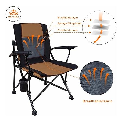  apollo walker Beach Chair,Portable Adults Stable Comfortable Folding Patio Lawn Chairs for Outdoor,Breathable Comfy Chair Support to 400LBS,for Camping & Fishing & barbeque