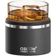 Asobu Whiskey Glass with Insulated Stainless Steel Sleeve, 10.5 ounces (Smoke)