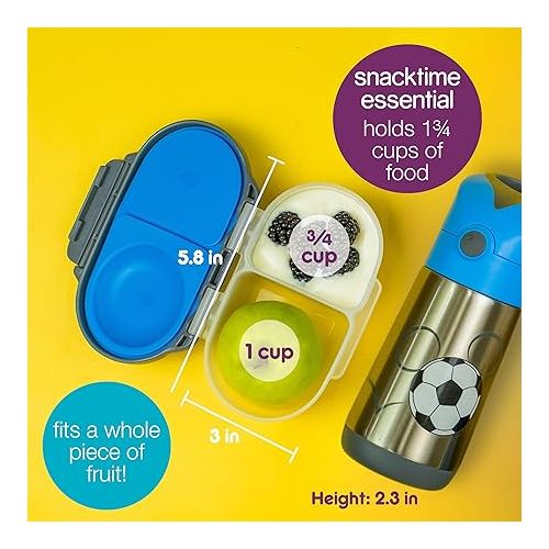  b.box Snack Box for Kids & Toddlers: 2 Compartment Snack Containers, Mini Bento Box, Lunch Box. Leak Proof, BPA free, Dishwasher safe. School Supplies. Ages 4 months+ (Lilac Pop, 12oz capacity)