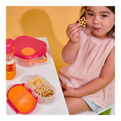  b.box Snack Box for Kids & Toddlers: 2 Compartment Snack Containers, Mini Bento Box, Lunch Box. Leak Proof, BPA free, Dishwasher safe. School Supplies. Ages 4 months+ (Lilac Pop, 12oz capacity)