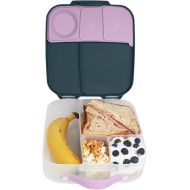 b.box Lunch Box for Kids: Jumbo Bento Box with 4 Compartments (2 Leak proof), Removable Divider, Gel Cold Pack. For Older Kids and Big Eaters Ages 3+. School Supplies (Indigo Rose, 8½ Cup Capacity)
