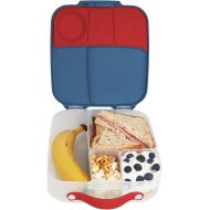 b.box Lunch Box for Kids: Jumbo Bento Box with 4 Compartments (2 Leak proof), Removable Divider, Gel Cold Pack. Older Kids and Big Eaters Ages 3+. School Supplies (Blue Blaze, 8½ Cup Capacity)